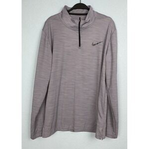 Nike Dri Fit 1/4 Zip Front Jacket Men's Large‎ Textured Gray Running